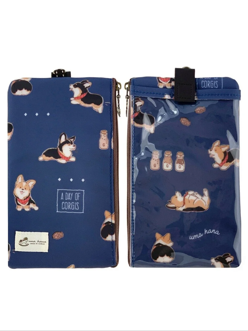 Waterproof Tricolor Corgi Phone Case Pouch W/ Neck Strap